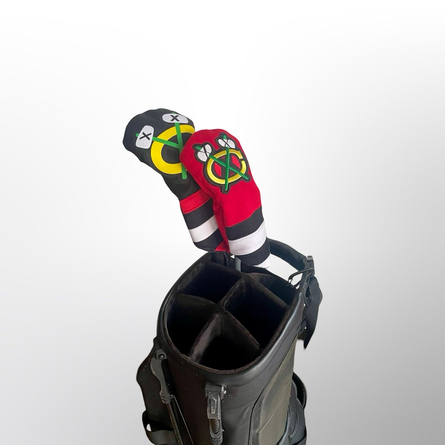 Chicago Blackhawks Golf Head Covers Set - Handcrafted from Blackhawks Jersey - Chicago sports fan