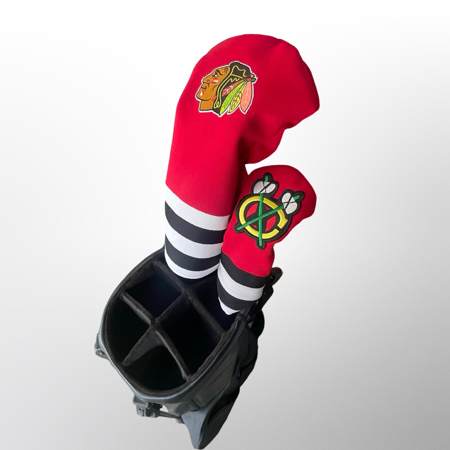 Chicago Blackhawks Golf Head Covers Set - Handcrafted from Blackhawks Jersey - Chicago sports fan