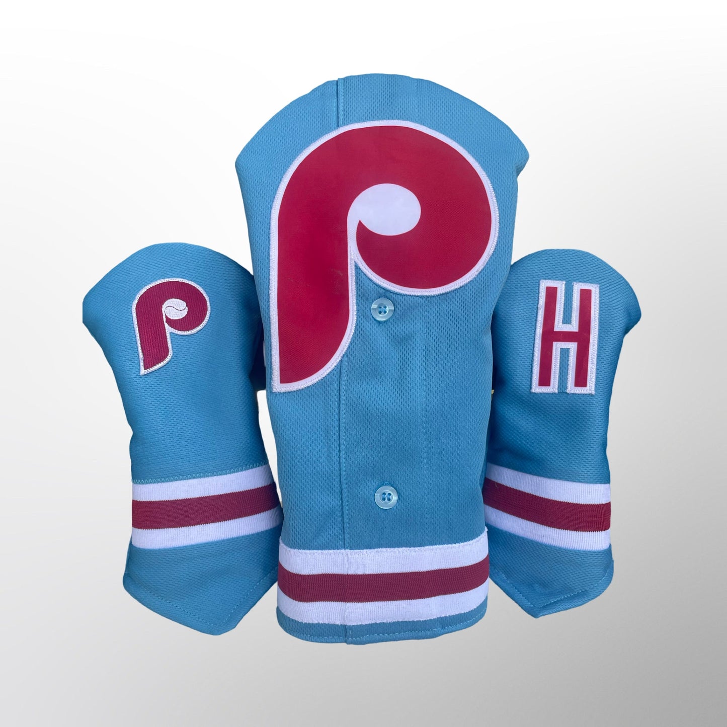 Handmade Philadelphia Phillies Golf Head Covers -Driver hybrid fairway wood - Philadelphia sports fan
