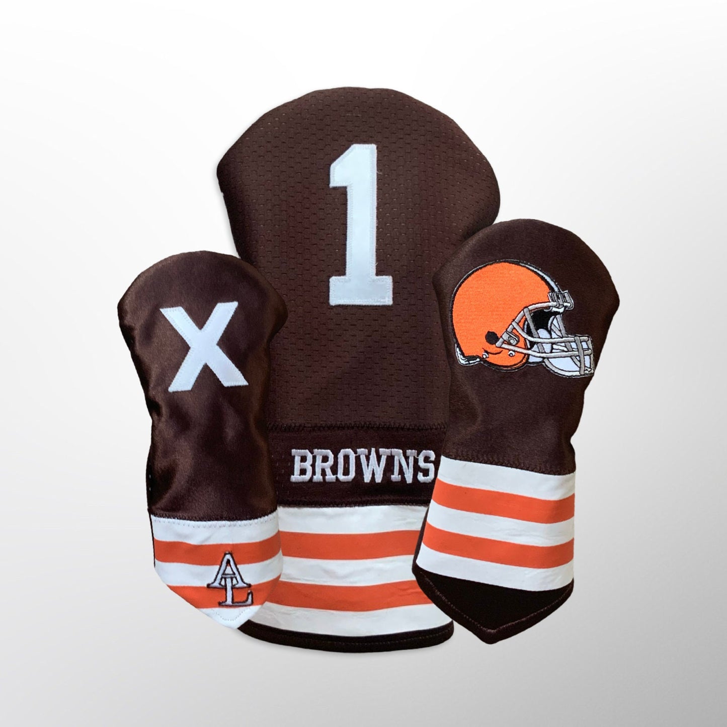 Cleveland Browns NFL Jersey Head Covers Set - Driver, Fairway Wood, Hybrid