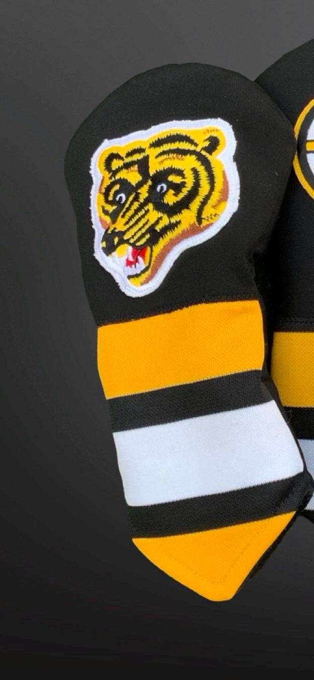 Handmade Boston Bruins Golf Headcovers from NHL Retro Jersey- Boston sports fan- NHL golf accessories