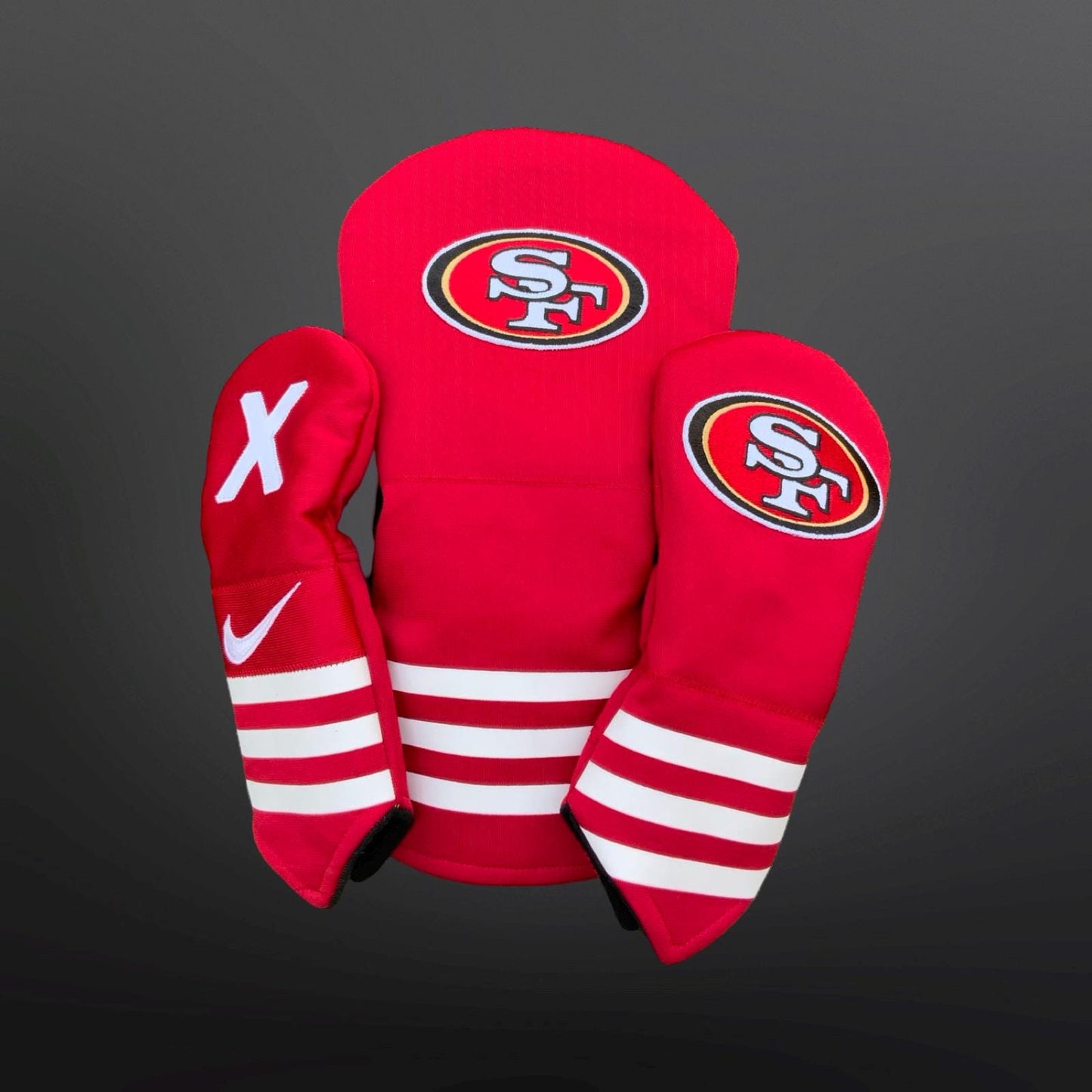 Handmade San Fransico 49ers Golf Headcovers - Custom Drivler & Fairway Woods- NFL fan gift