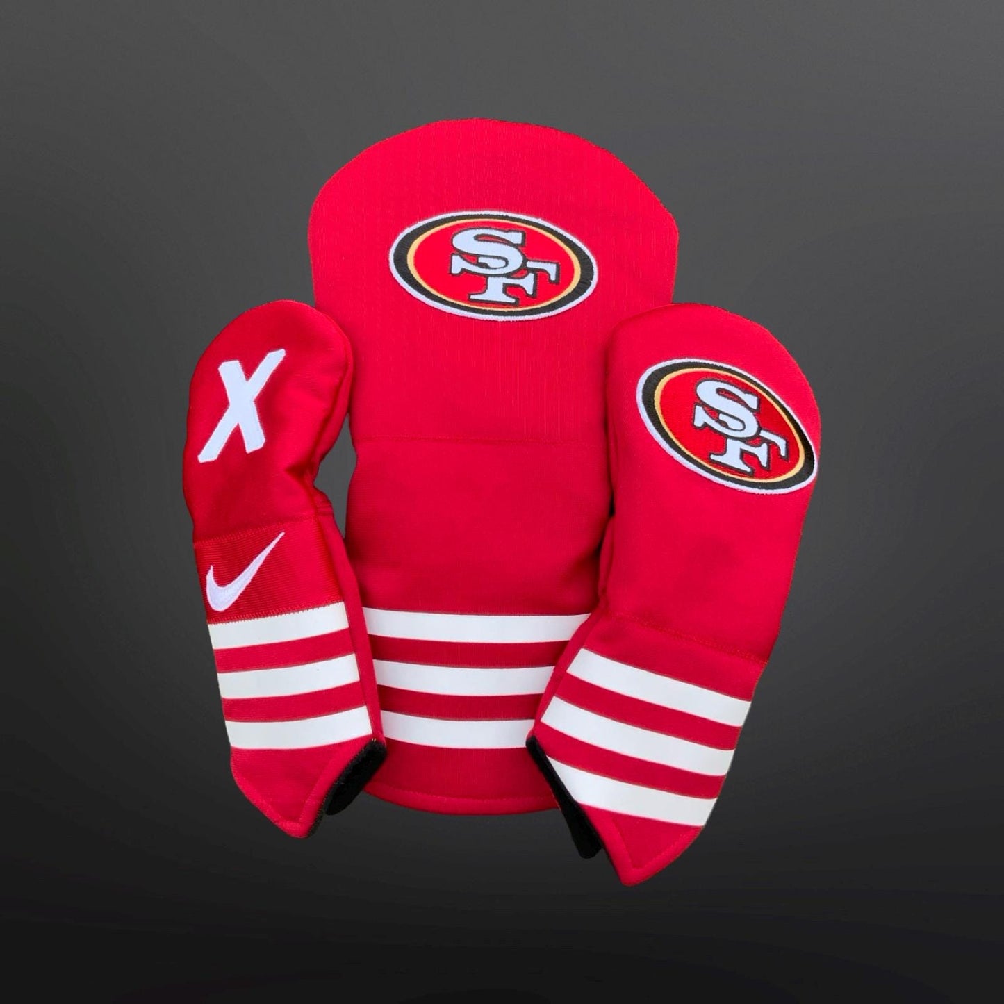 Handmade San Fransico 49ers Golf Headcovers - Custom Drivler & Fairway Woods- NFL fan gift