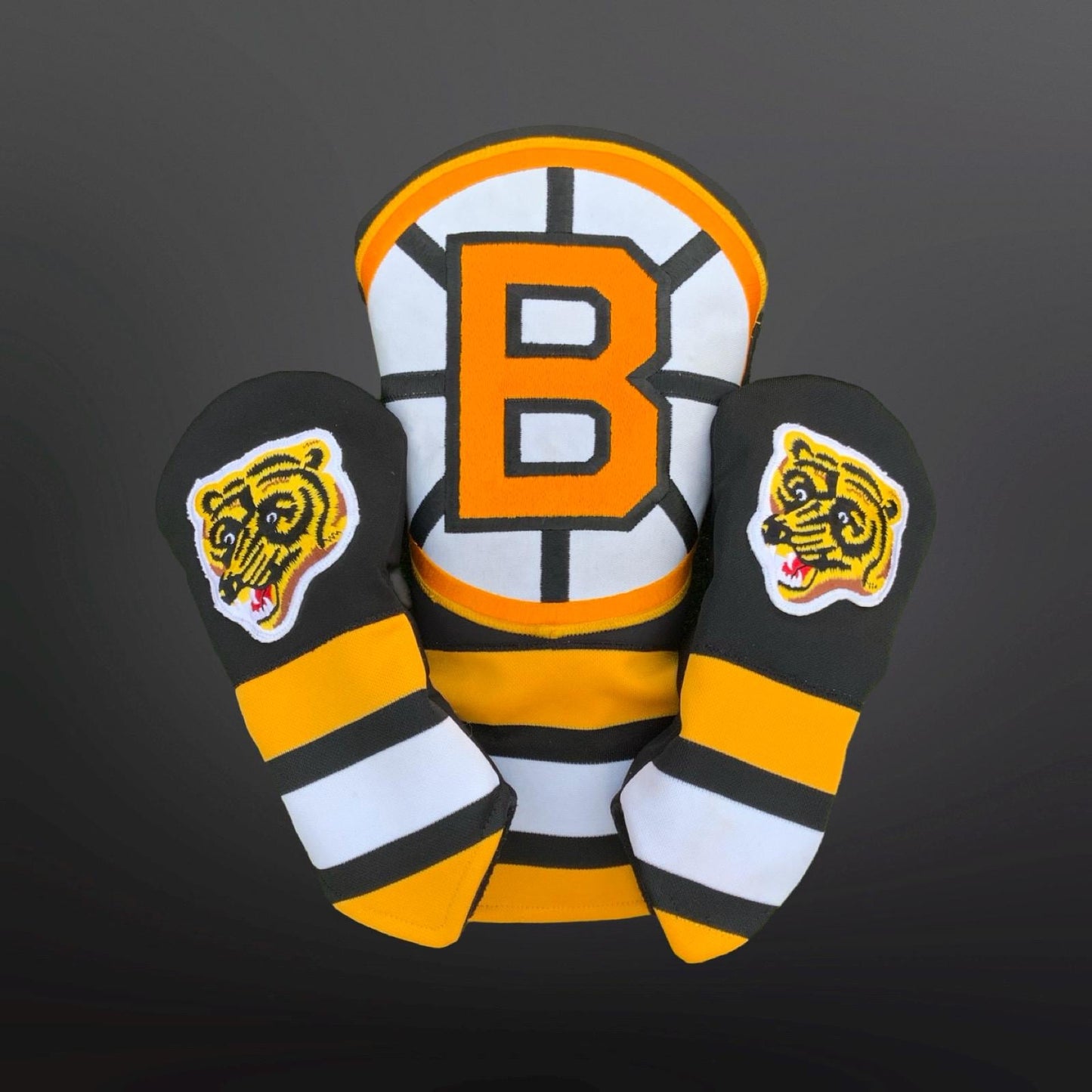 Handmade Boston Bruins Golf Headcovers from NHL Retro Jersey- Boston sports fan- NHL golf accessories