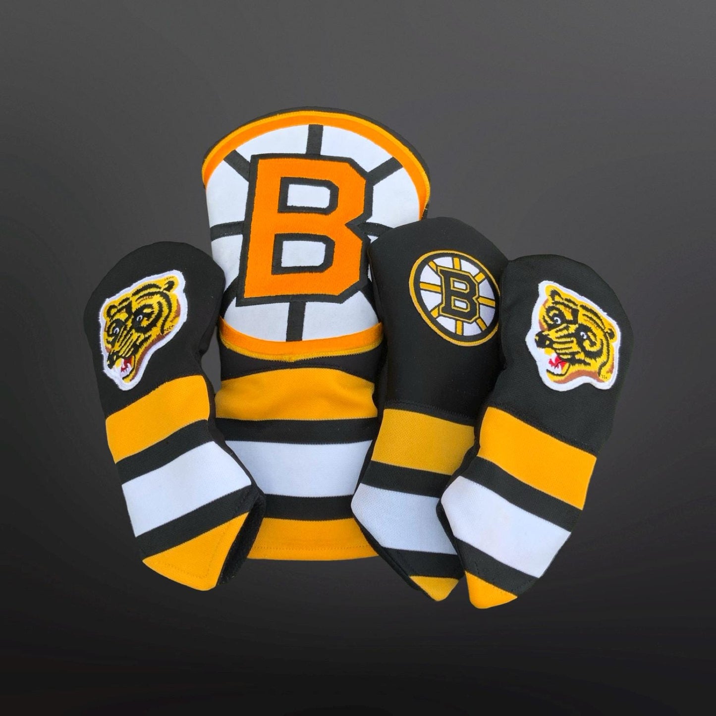 Handmade Boston Bruins Golf Headcovers from NHL Retro Jersey- Boston sports fan- NHL golf accessories